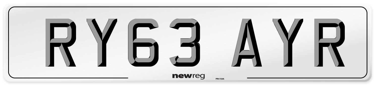 RY63 AYR Number Plate from New Reg